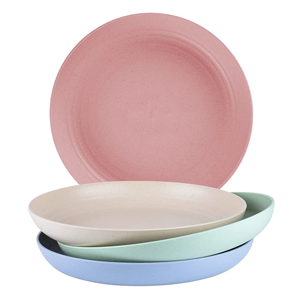 HASTHIP 4Pcs Dinner Plates, 8.8'' Large Degradable Wheat Straw Plates, Unbreakable Microwave Dishwasher Safe Dinner Plates for Party, Picnic, Home, Office, Kids-Toddler & Adult, BPA Free HASTHIP 4Pcs Dinner Plates, 8.8'' Large Degradable Wheat Straw Plates, Unbreakable Microwave Dishwasher Safe Dinner Plates for Party, Picnic, Home, Office, Kids-Toddler & Adult, BPA Free